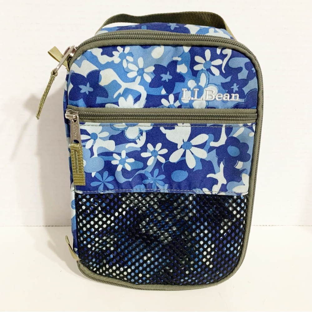 L. L. Bean Floral Insulated Zipped Around Lunch Bag Box Fully Lined Top Handle🩵